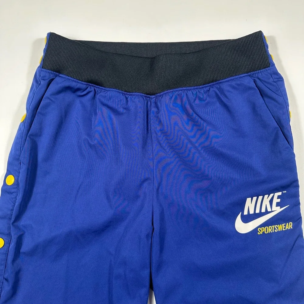 Nike Track Pants Mens XS Snap Button Side Sportswear Royal Blue